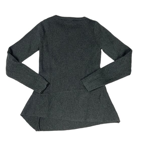 Laundry by Shelli Segal Sweater Ribbed Knit Crew Neck Asymmetrical Zip Women's M - Picture 2 of 9